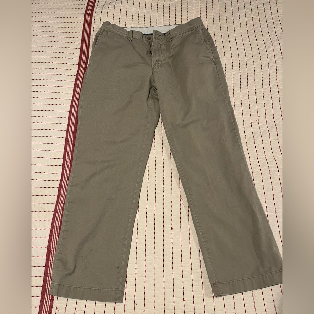 Polo Ralph Lauren Classic Fit Flat Front Chino Cotton Men’s 34/30 Khaki/Tan